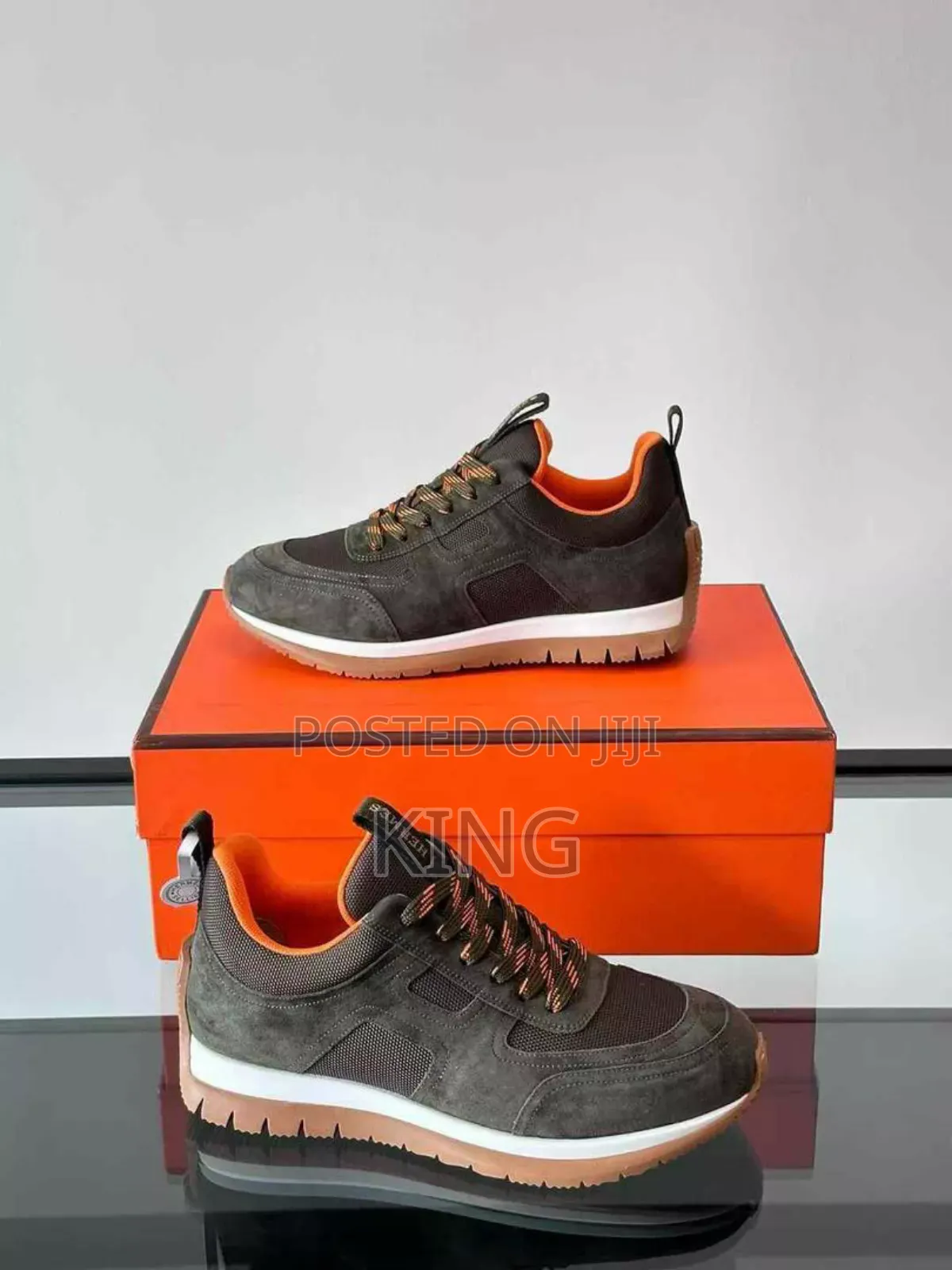 Hermes Army Green Sneakers