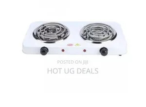 Hot Plate Portable Double Burner Electric Coil - White