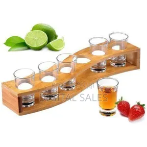 Shot Glass Tray Wooden Bamboo