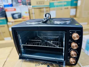 Pixel 38 Litres Oven With Two Hot Plates Rotisserie – Black