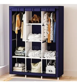 Portable Metallic Wardrobe 3 Columns- Multi