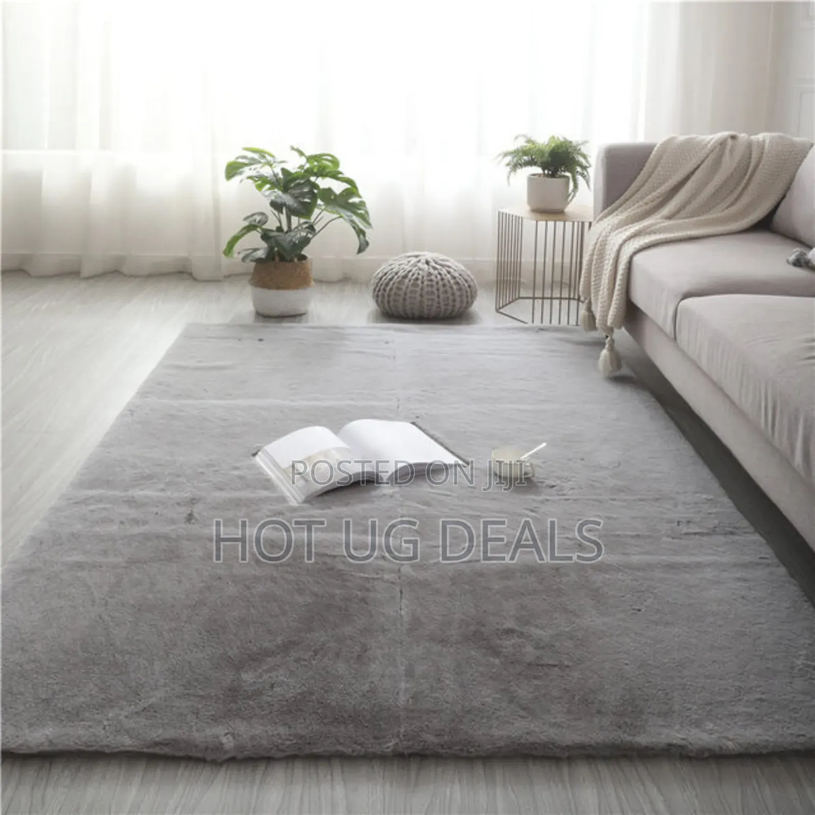 1.2 X 2m Rabbit Fur Carpet Medium Size - Colour Varies