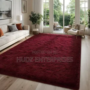 1.5by 2meters Fluffy Center Carpet Maroon