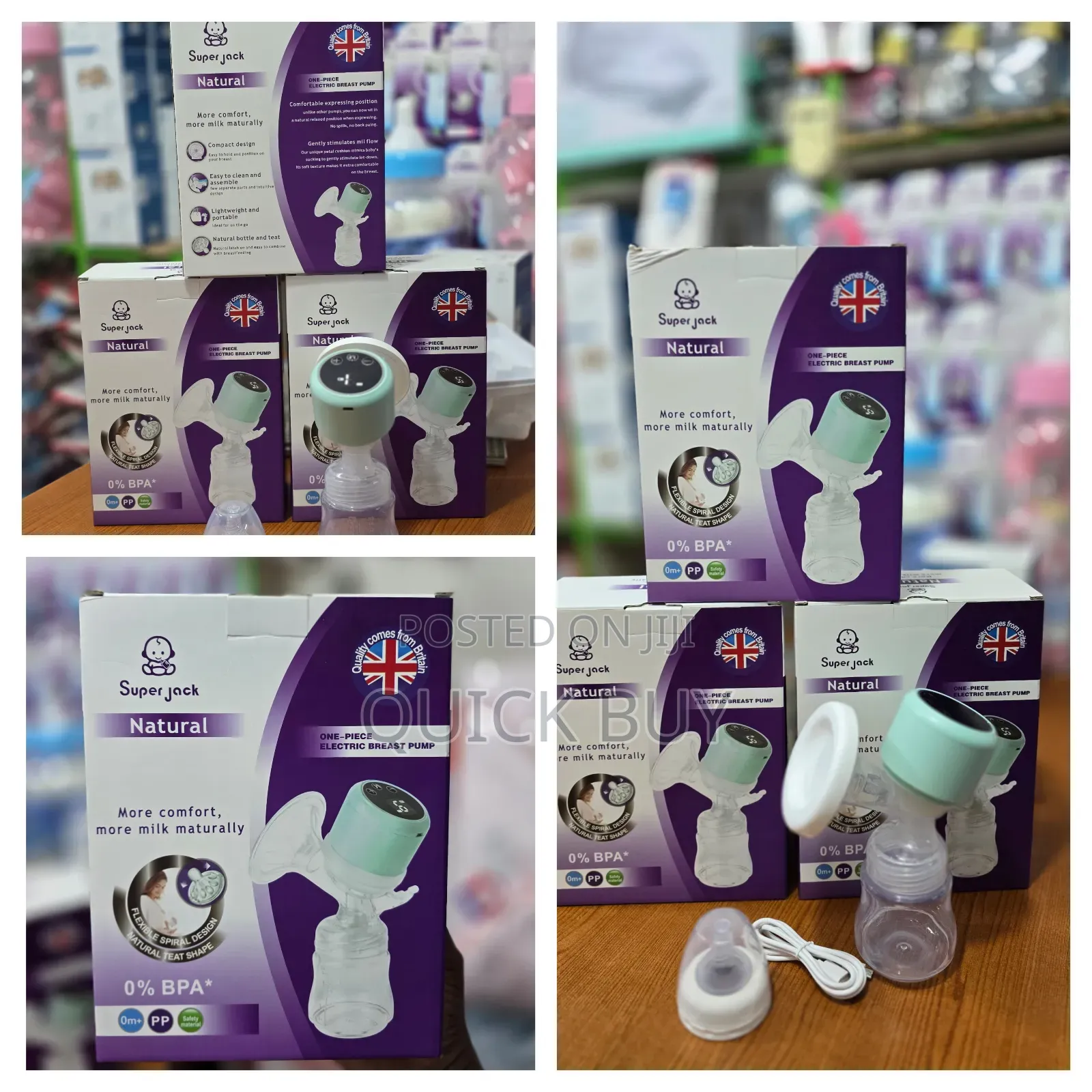 Super Jack Single Natural Rechargeable Breast Milk Pump