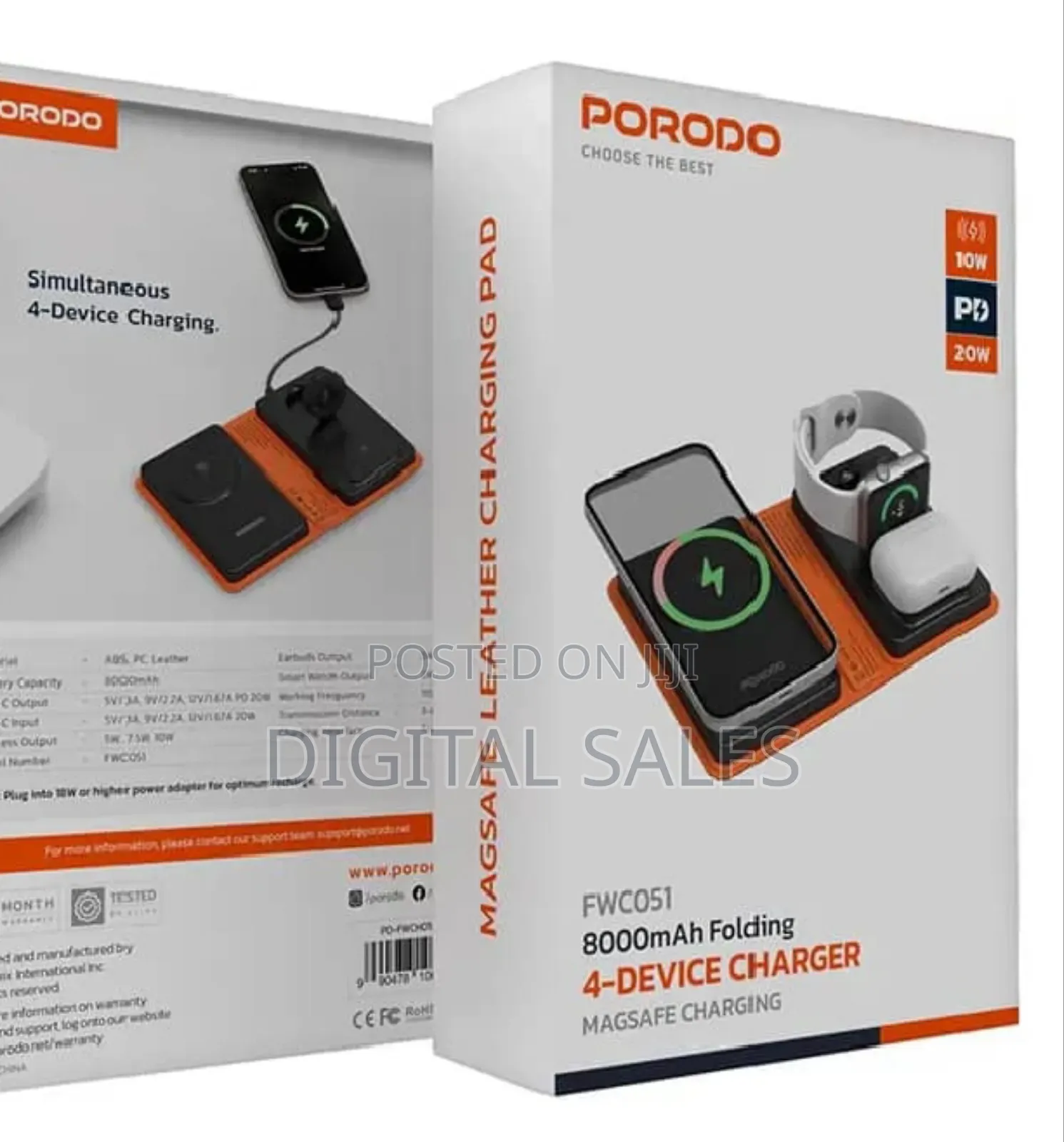New Porodo 8000mah Folding 4-device Charger