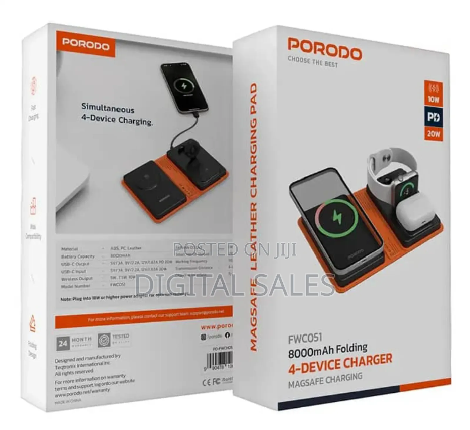 New Porodo 8000mah Folding 4-device Charger