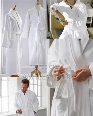 Unisex White Soft Bathrobes
