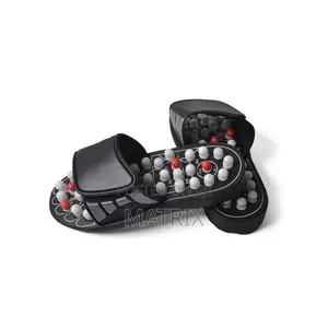 Foot Acupoint Health Massage Shoes Slippers -black