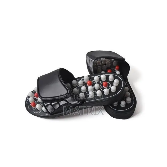Foot Acupoint Health Massage Shoes Slippers -black