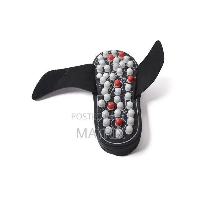 Foot Acupoint Health Massage Shoes Slippers -black