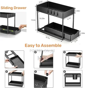 Under Sliding Cabinet Basket Organizer