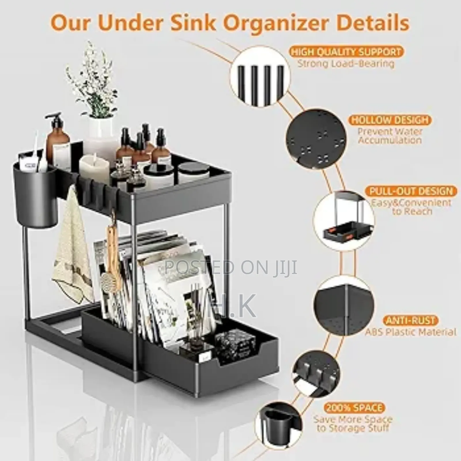 Under Sliding Cabinet Basket Organizer