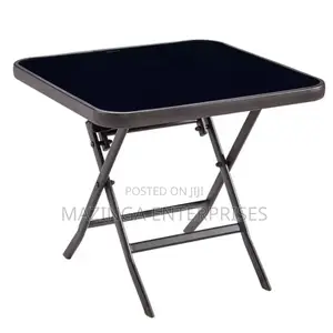 Tempered Glass Foldable Dining Leisure Coffee Dining Table