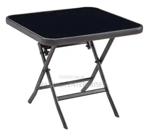 Tempered Glass Foldable Dining Leisure Coffee Dining Table