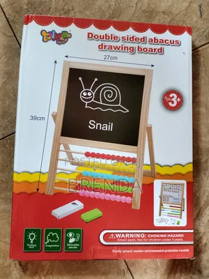 Kids Educational Wooden Double Sided Board With Abacus