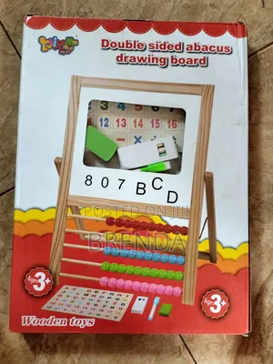 Kids Educational Wooden Double Sided Board With Abacus