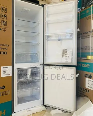 Hisense 341l, Double Door  Refrigerator With Dispenser -grey