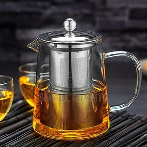 Transparent Borosilicate Glass Tea Kettle With Strainer