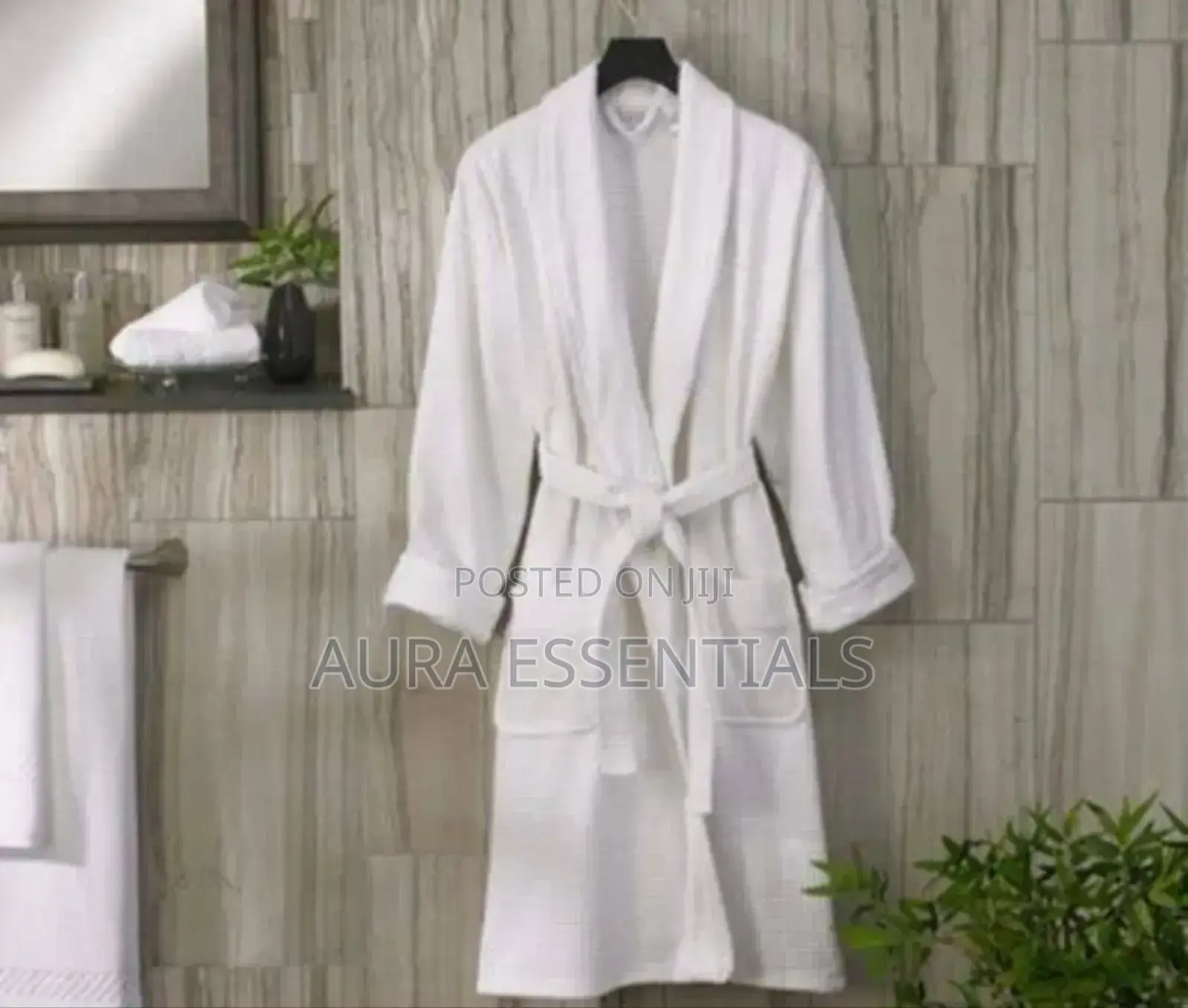 Unisex White Soft Bathrobes