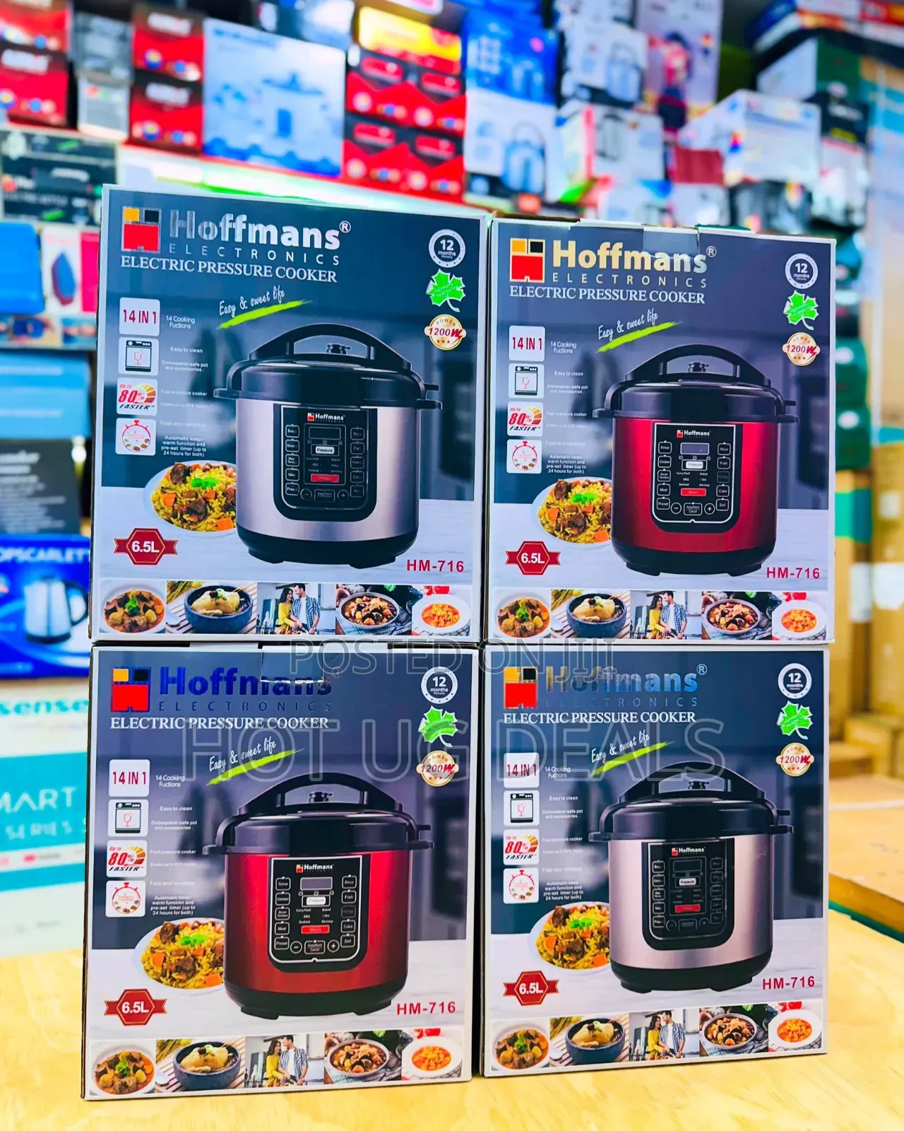Hoffmans 6.5l 14 In 1 Digital Electric Pressure Cooker - Red
