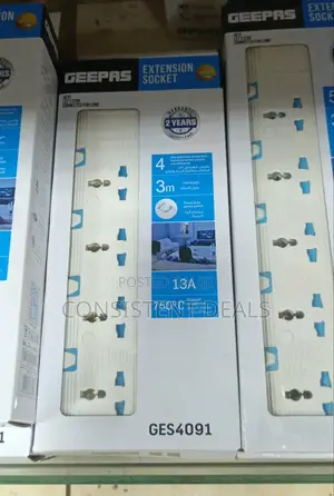 Geepas 4,Way Extension Socket 3m