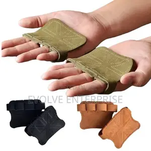 Leather Weight Lifting Training Gloves Palm Protection