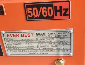 Silent Diesel Generator Three Phase 5.5kva