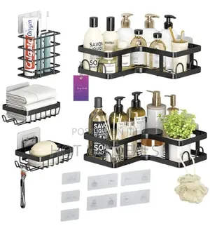 5 Sets Bathroom Storage Rack Organizer Wall -mounted