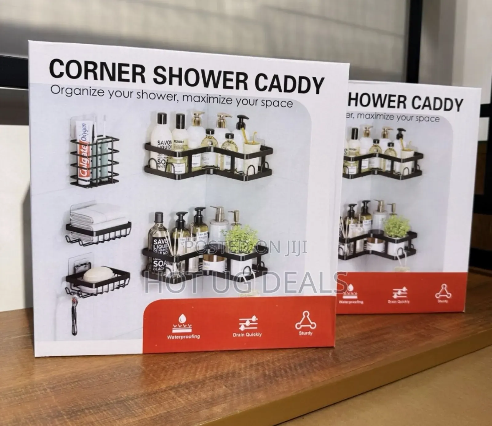 5 Sets Bathroom Storage Rack Organizer Wall -mounted