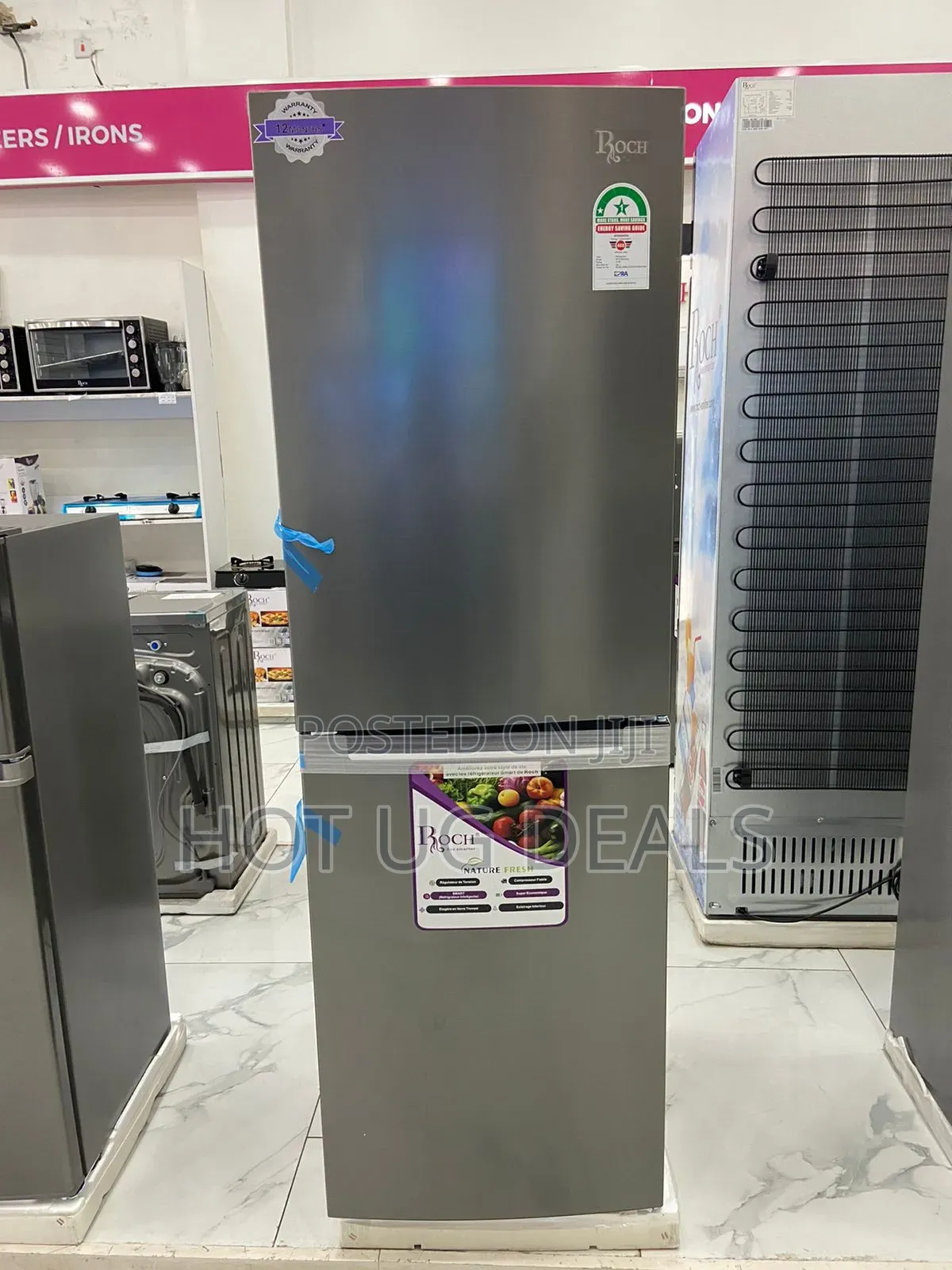 Roch 310 Liters Double Door Bottom Freezer Defrost Fridge