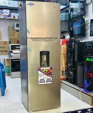 Roch 290 Litres Double Door Fridge With Dispenser – Silver.