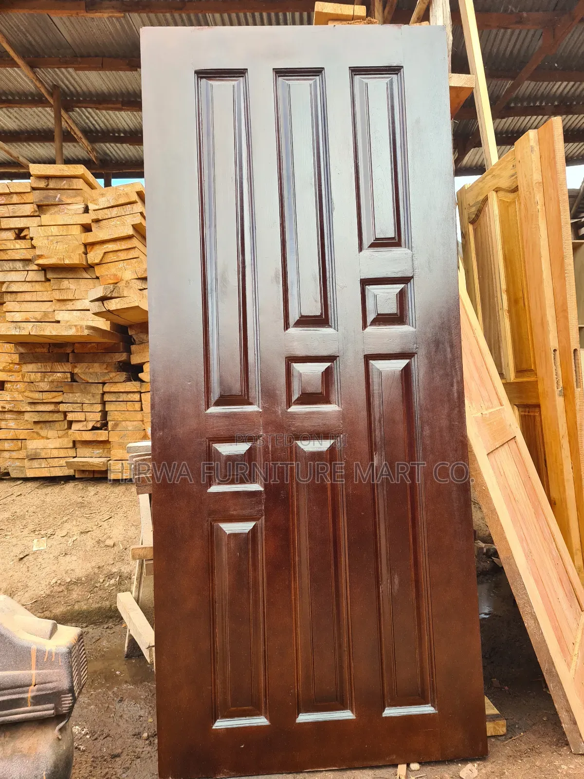 Brown Hardwood Doors, Made in Dry Timber