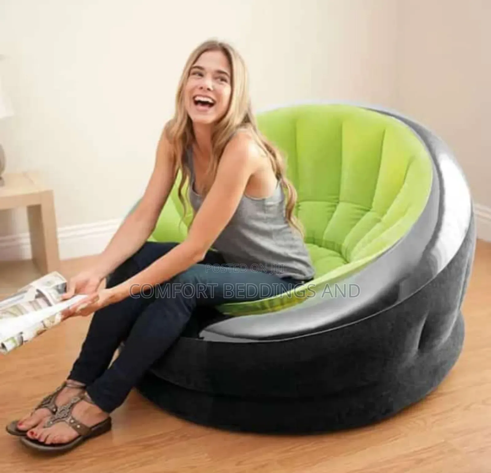 Inflatable Round Chair Green