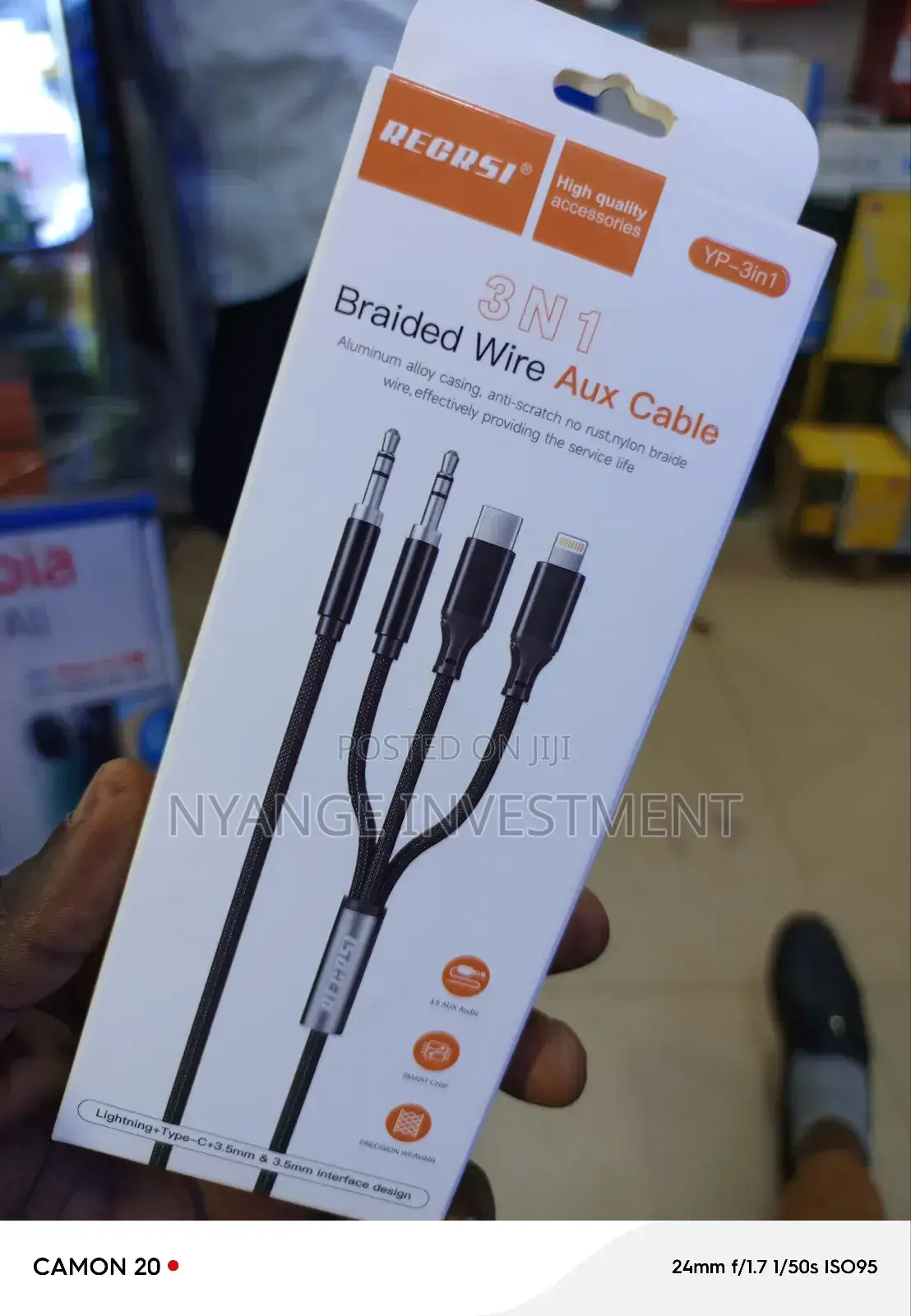 Aux Cable Braided Wire. Aux Cable
