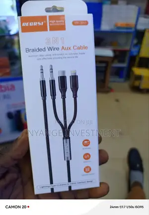 Aux Cable Braided Wire. Aux Cable
