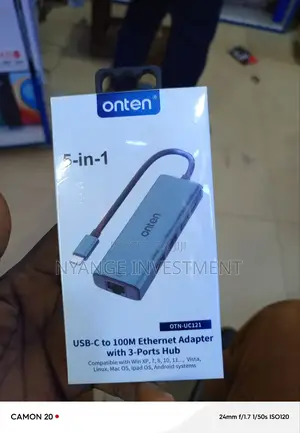 Usb-C-100m Ethernet Adapter With 3 Ports Hub