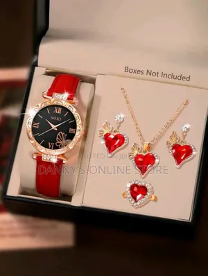 Women's Watch 5pcs Fashion Casual Gorgeous Love Diamond-Set