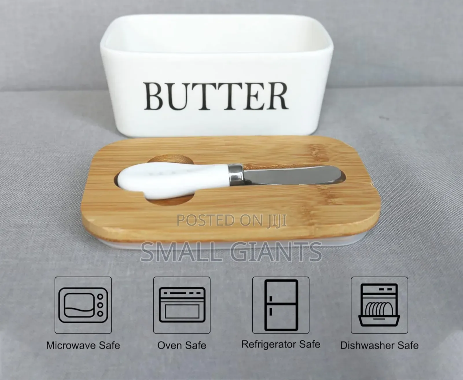Ceramic Butter Dish With Knife