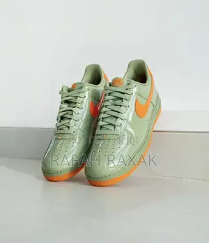 Nike Air Force 1 Low All Patent Oil Green Wet Putty Sneaker