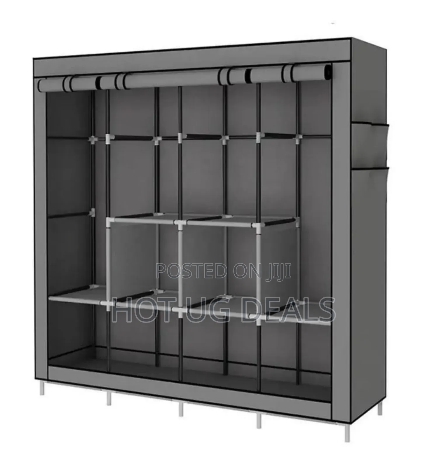 4 Columns Clothes Fabric Steel Frame Wadrobe  Organizer
