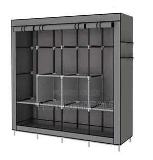 4 Columns Clothes Fabric Steel Frame Wadrobe  Organizer