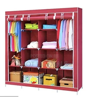 4 Column Cloth & Metal Frame Portable Wardrobe