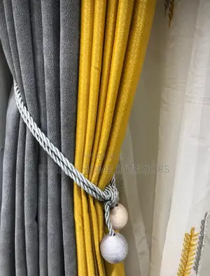 Mix and Match Curtain Per Meter(Grey and Yellow )