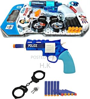 Kids Police Shooting Pistol Gun With Handcuffs