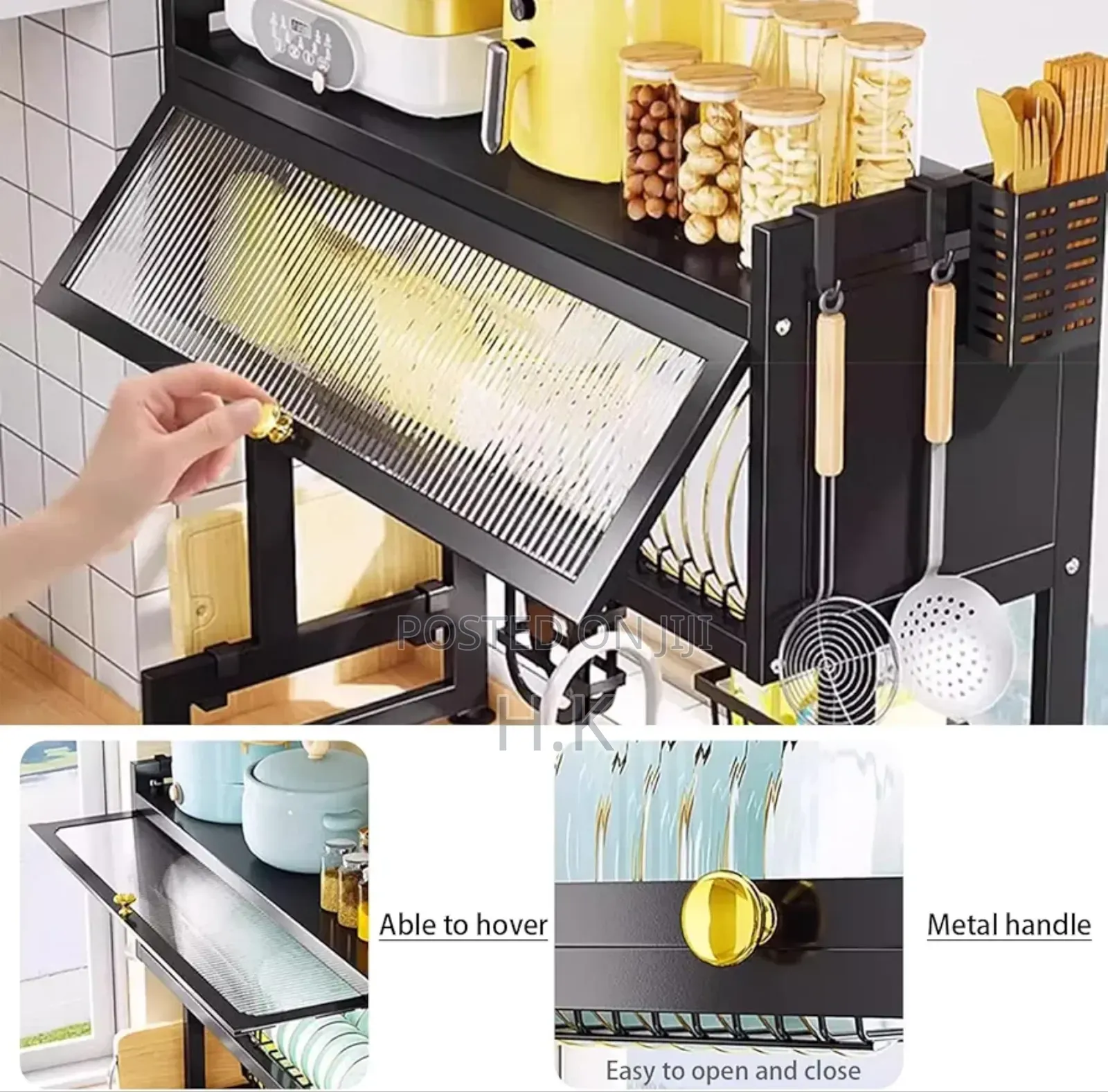 3 Tier Dish Drying Rack With Cover for Sink Dish Drainer