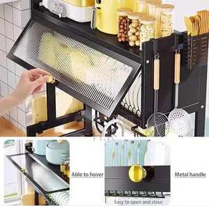 3 Tier Dish Drying Rack With Cover for Sink Dish Drainer