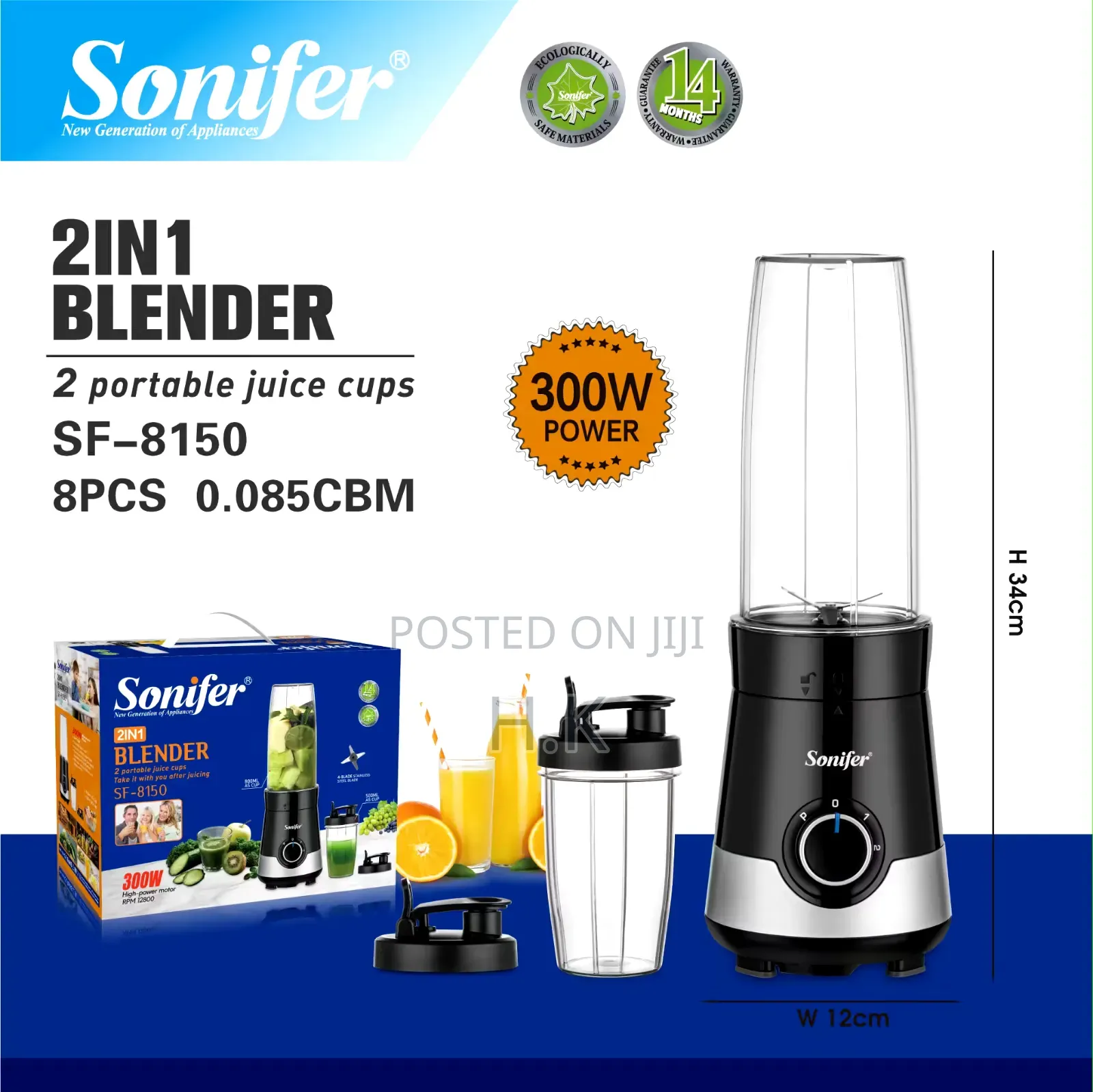 Sonifer 2-in-1 Blender (Model Sf-8150)