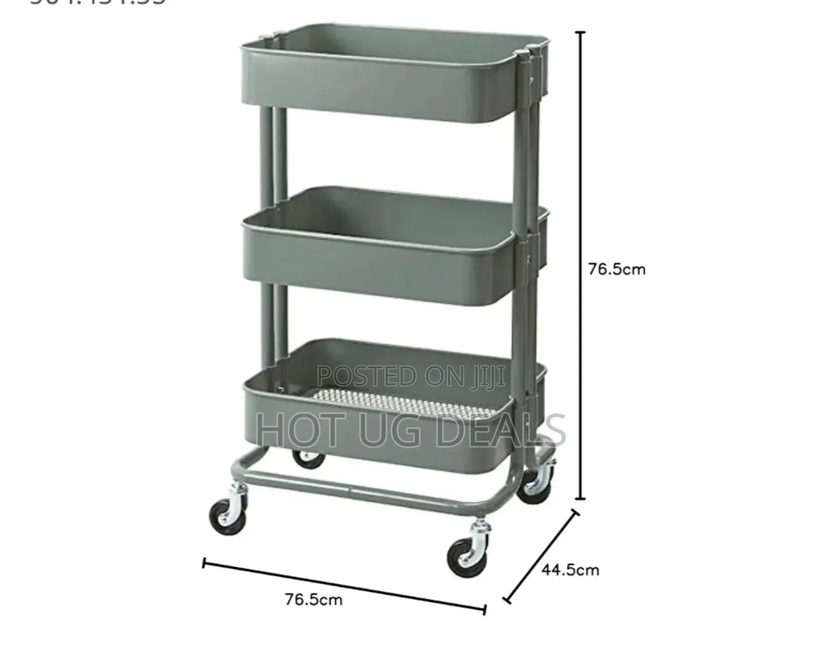 3 Tier Kitchen Rack Organizer With Movable Trolleys