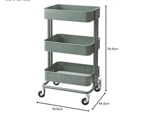 3 Tier Kitchen Rack Organizer With Movable Trolleys