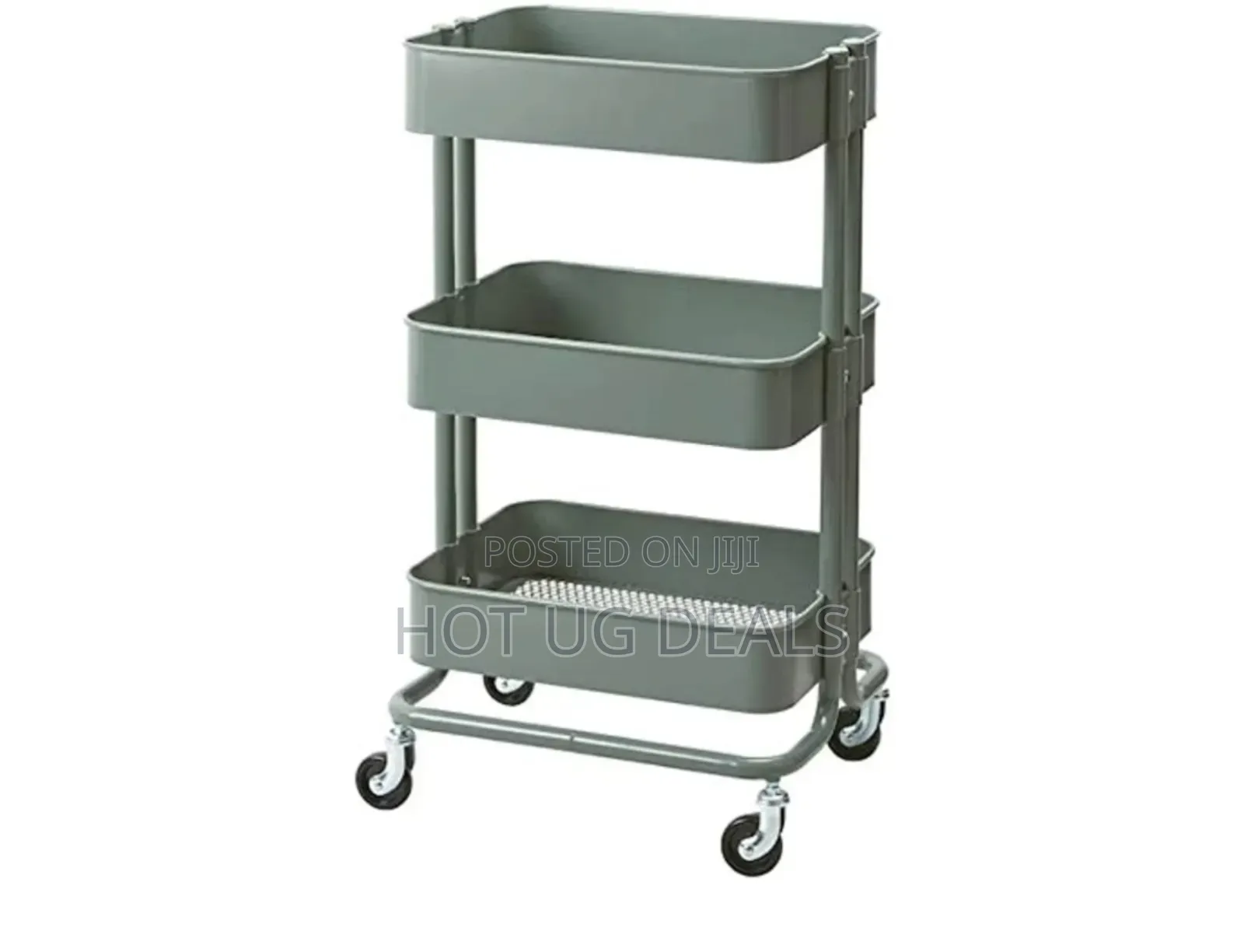 3 Tier Kitchen Rack Organizer With Movable Trolleys